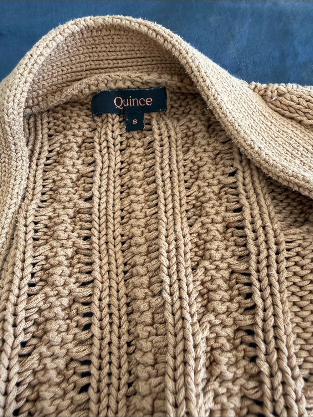 Quince Organic Cotton Oversized Cable Cardigan - Picture 5 of 8